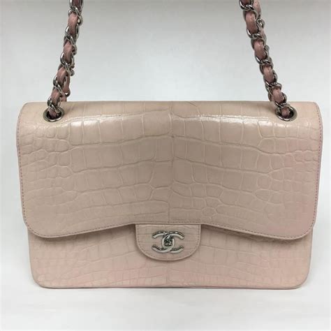 bubblegum crocodile chanel|Chanel Medium Classic Crocodile Double Flap Bag .